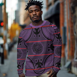 Basotho Blanket Long Sleeve Shirt Lesotho Seanamarena Heritage - Violet - African Pride