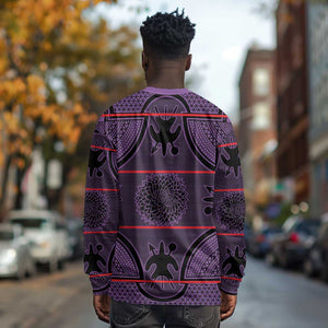 Basotho Blanket Long Sleeve Shirt Lesotho Seanamarena Heritage - Violet - African Pride