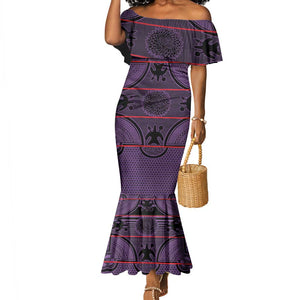 Basotho Blanket Mermaid Dress Lesotho Seanamarena Heritage - Violet - African Pride