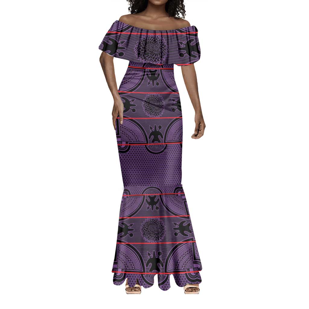 Basotho Blanket Mermaid Dress Lesotho Seanamarena Heritage - Violet - African Pride