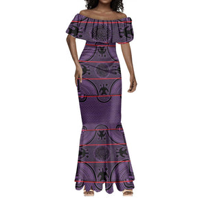 Basotho Blanket Mermaid Dress Lesotho Seanamarena Heritage - Violet - African Pride