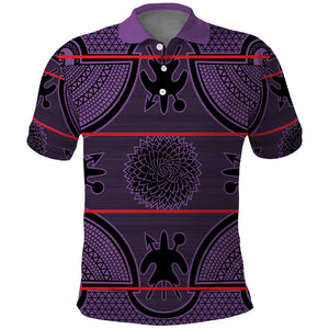 Basotho Blanket Polo Shirt Lesotho Seanamarena Heritage - Violet - African Pride