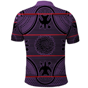 Basotho Blanket Polo Shirt Lesotho Seanamarena Heritage - Violet - African Pride