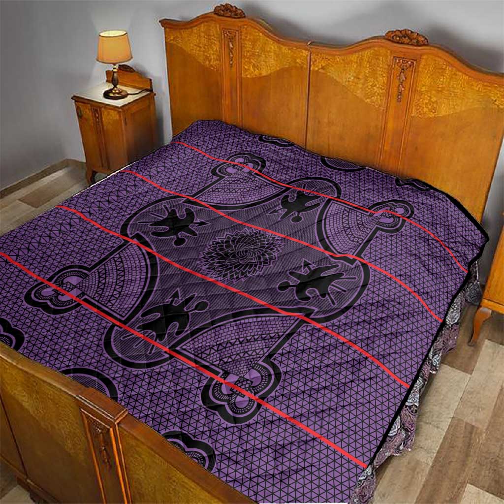 Basotho Blanket Quilt Lesotho Seanamarena Heritage - Violet - African Pride