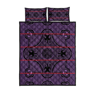 Basotho Blanket Quilt Bed Set Lesotho Seanamarena Heritage - Violet - African Pride