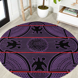 Basotho Blanket Round Carpet Lesotho Seanamarena Heritage - Violet - African Pride