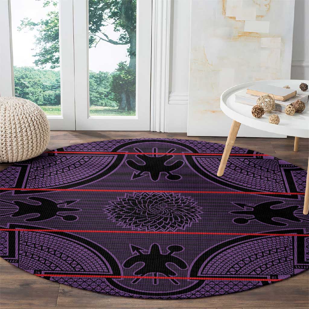 Basotho Blanket Round Carpet Lesotho Seanamarena Heritage - Violet - African Pride