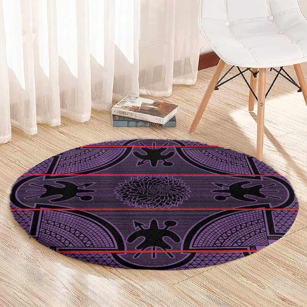 Basotho Blanket Round Carpet Lesotho Seanamarena Heritage - Violet - African Pride