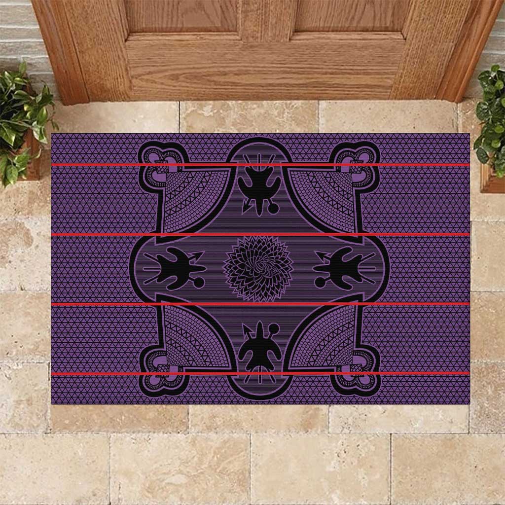 Basotho Blanket Rubber Doormat Lesotho Seanamarena Heritage - Violet - African Pride