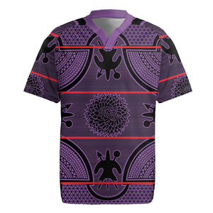 Basotho Blanket Rugby Jersey Lesotho Seanamarena Heritage - Violet - African Pride
