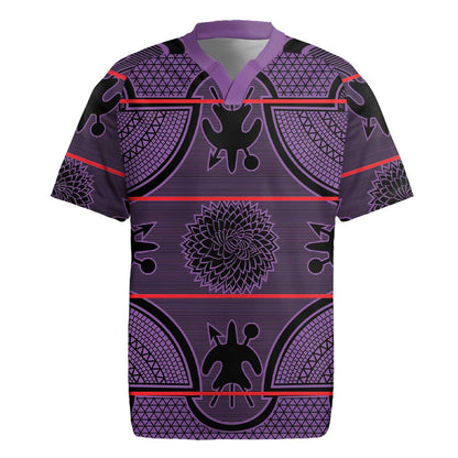 Basotho Blanket Rugby Jersey Lesotho Seanamarena Heritage - Violet - African Pride