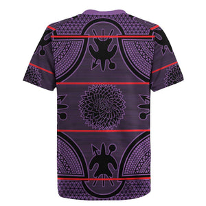 Basotho Blanket Rugby Jersey Lesotho Seanamarena Heritage - Violet - African Pride