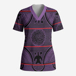 Lesotho Seanamarena Scrub Top Basotho Traditional Blanket Style - Violet - African Pride