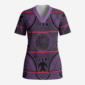 Lesotho Seanamarena Scrub Top Basotho Traditional Blanket Style - Violet - African Pride