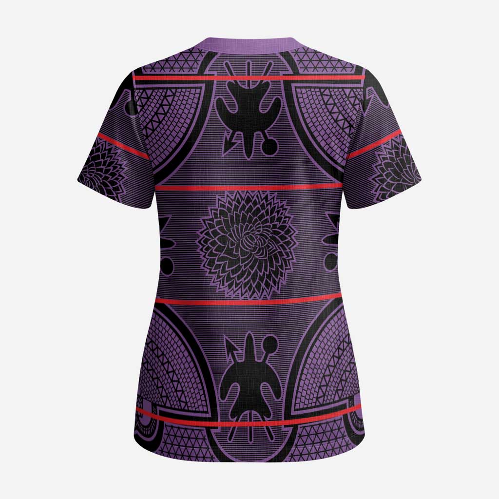 Lesotho Seanamarena Scrub Top Basotho Traditional Blanket Style - Violet - African Pride