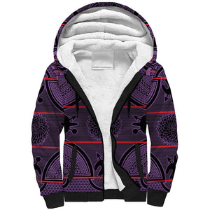 Basotho Blanket Sherpa Hoodie Lesotho Seanamarena Heritage - Violet - African Pride