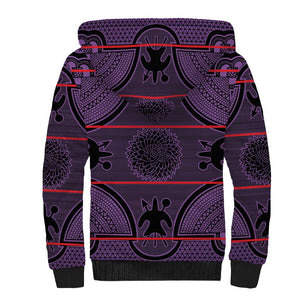 Basotho Blanket Sherpa Hoodie Lesotho Seanamarena Heritage - Violet - African Pride