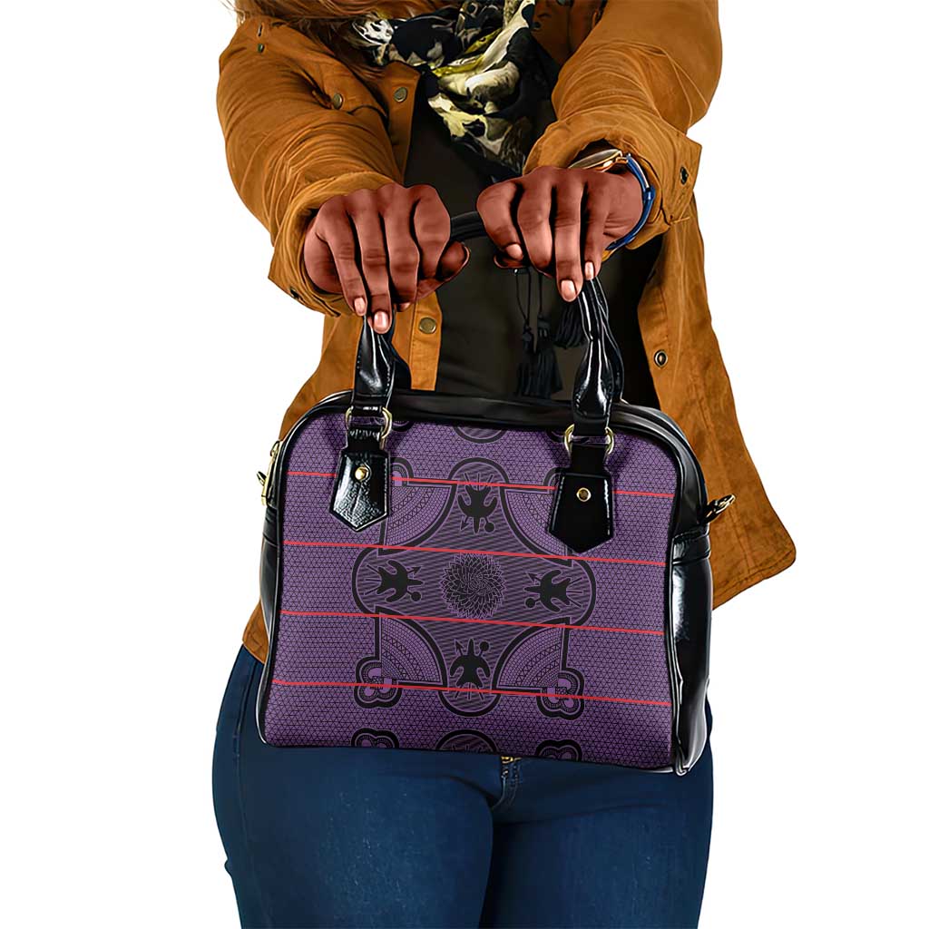Basotho Blanket Shoulder Handbag Lesotho Seanamarena Heritage - Violet - African Pride