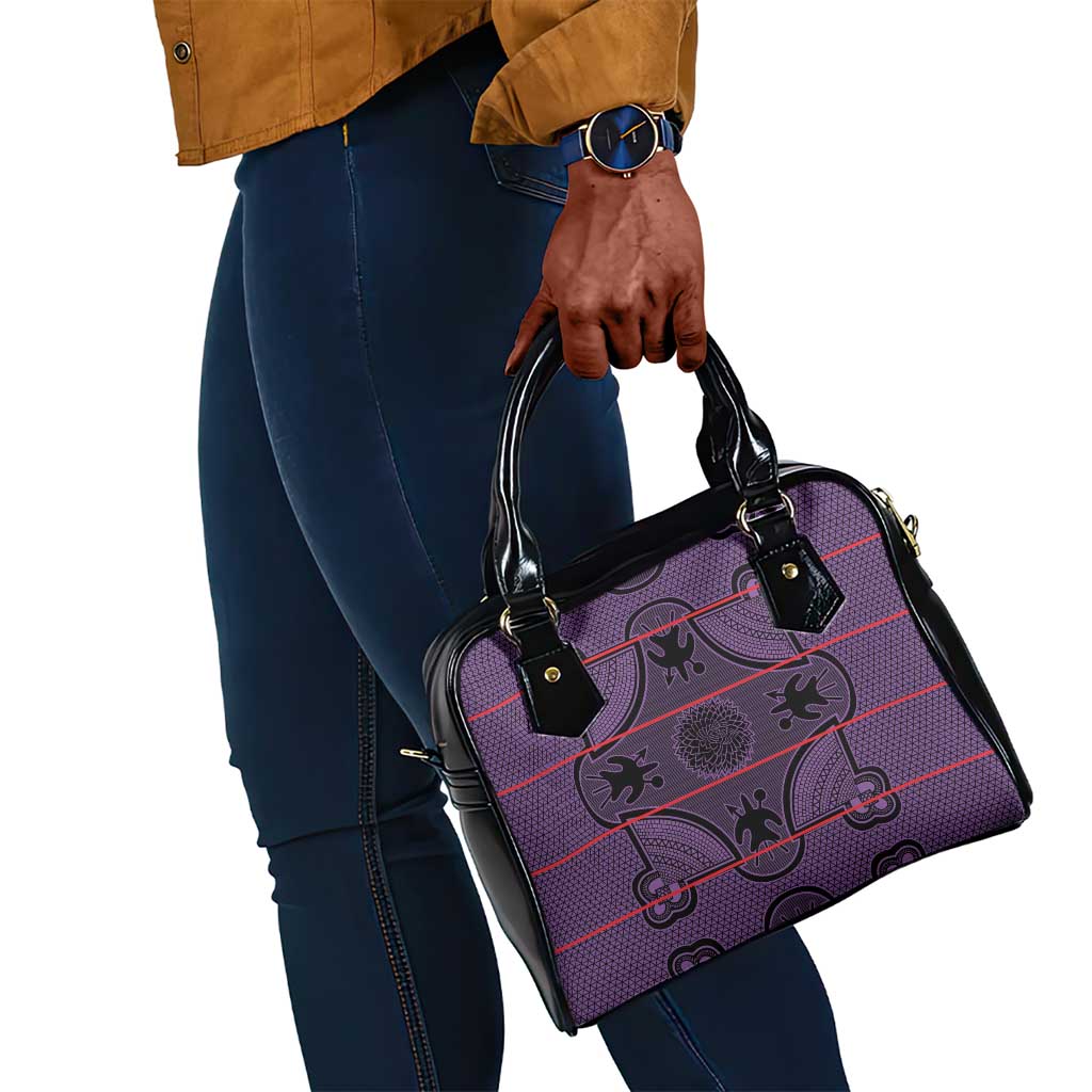 Basotho Blanket Shoulder Handbag Lesotho Seanamarena Heritage - Violet - African Pride