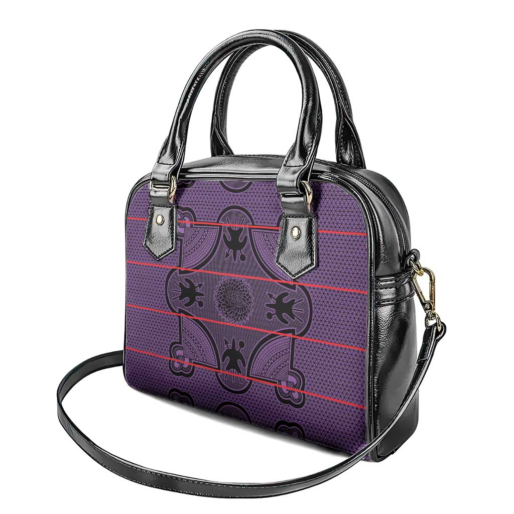 Basotho Blanket Shoulder Handbag Lesotho Seanamarena Heritage - Violet - African Pride