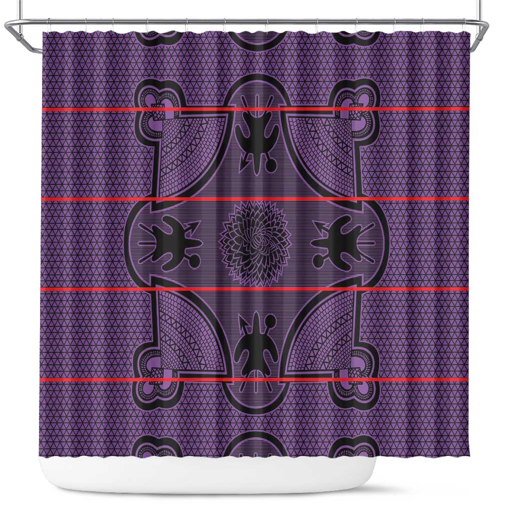 Basotho Blanket Shower Curtain Lesotho Seanamarena Heritage - Violet - African Pride