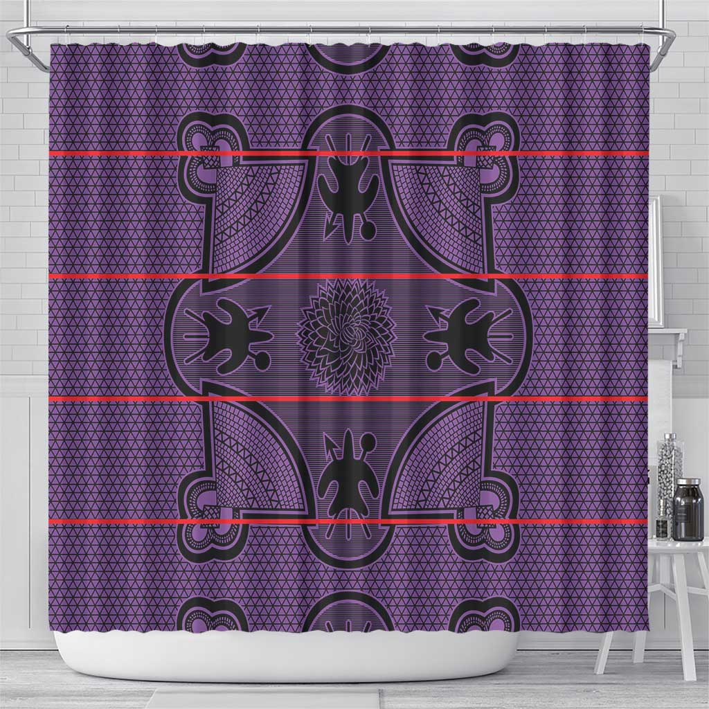 Basotho Blanket Shower Curtain Lesotho Seanamarena Heritage - Violet - African Pride