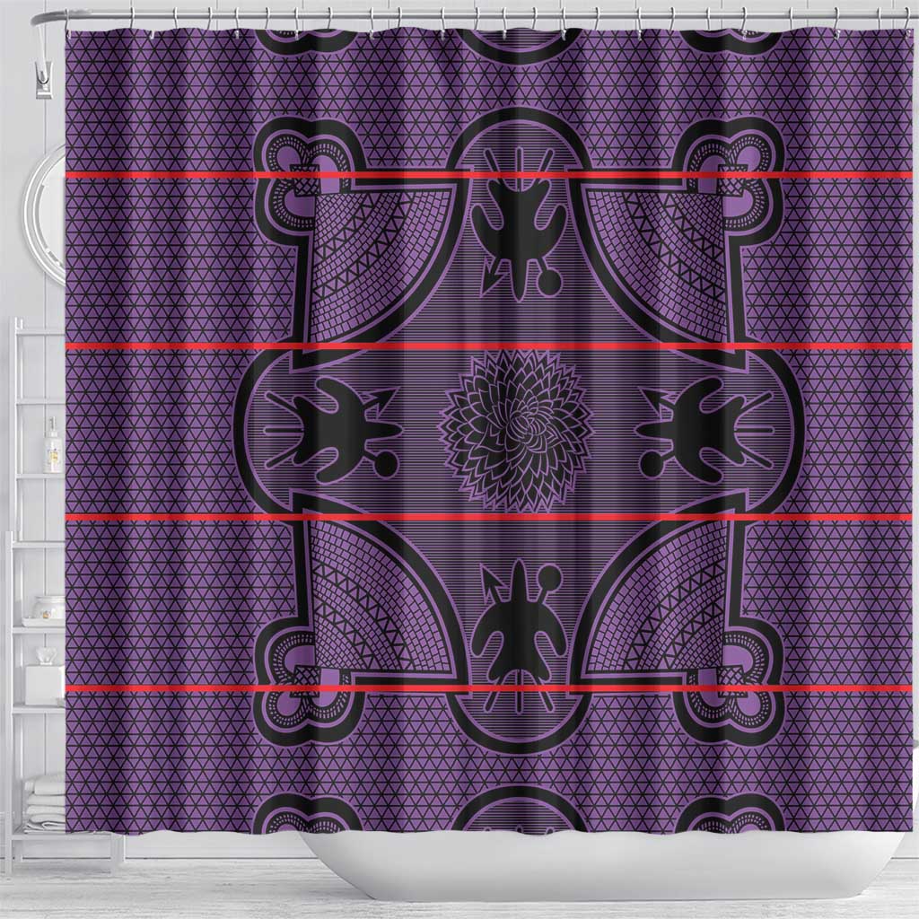 Basotho Blanket Shower Curtain Lesotho Seanamarena Heritage - Violet - African Pride