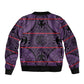 Basotho Blanket Sleeve Zip Bomber Jacket Lesotho Seanamarena Heritage - Violet - African Pride