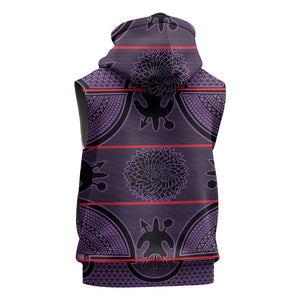 Basotho Blanket Sleeveless Zip Hoodie Lesotho Seanamarena Heritage - Violet - African Pride