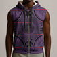 Basotho Blanket Sleeveless Zip Hoodie Lesotho Seanamarena Heritage - Violet - African Pride
