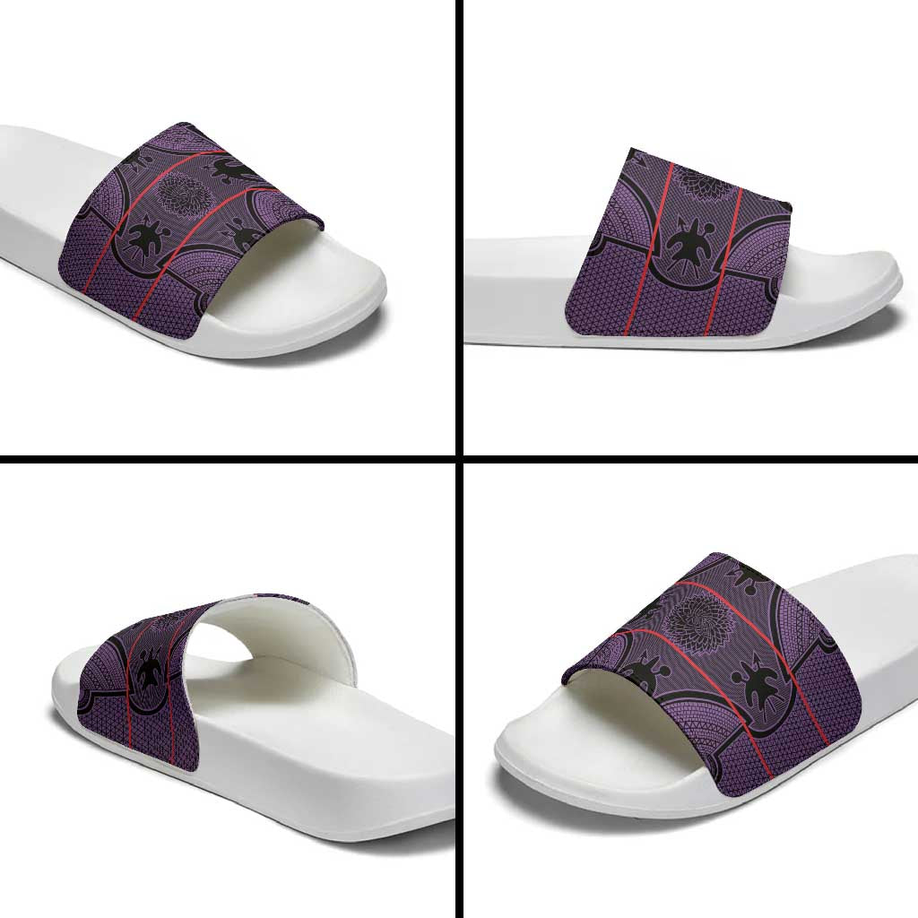 Lesotho Seanamarena Slide Sandals Basotho Traditional Blanket Style - Violet