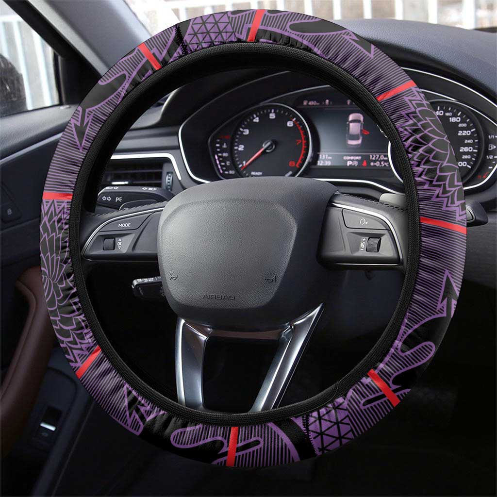 Basotho Blanket Steering Wheel Cover Lesotho Seanamarena Heritage - Violet - African Pride