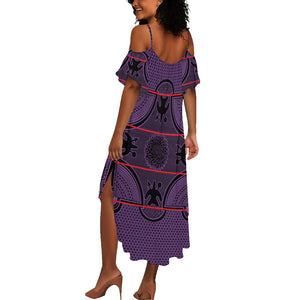 Basotho Blanket Summer Maxi Dress Lesotho Seanamarena Heritage - Violet - African Pride
