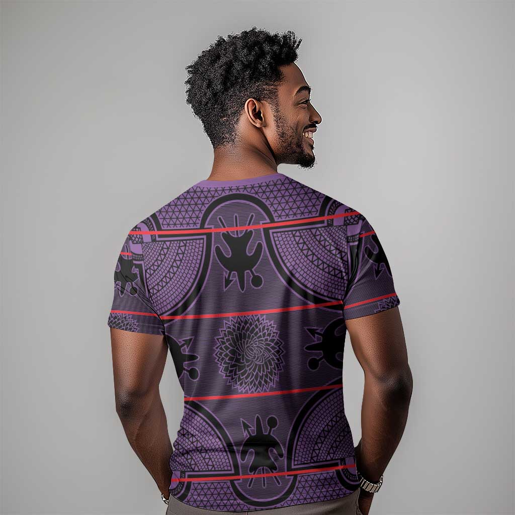 Basotho Blanket T shirt Lesotho Seanamarena Heritage - Violet - African Pride