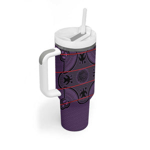 Basotho Blanket Tumbler With Handle Lesotho Seanamarena Heritage - Violet - African Pride