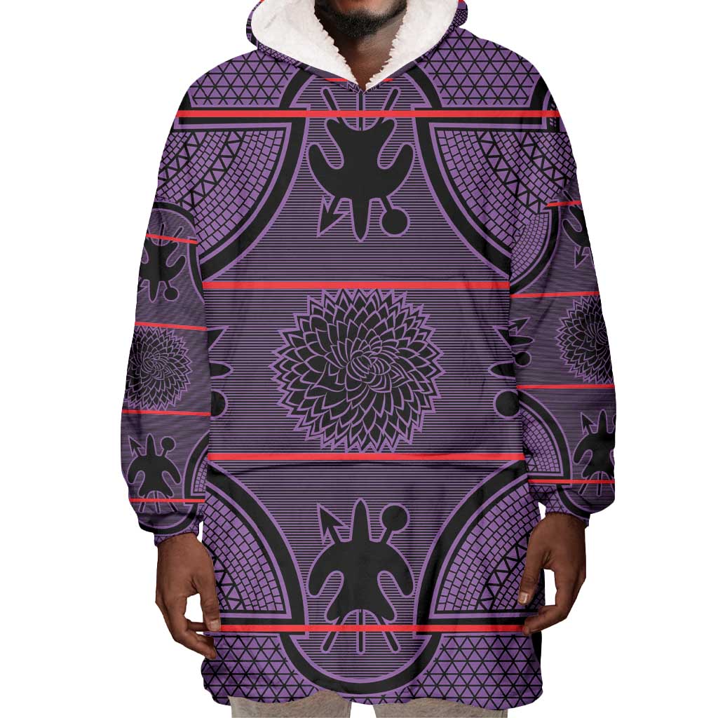 Basotho Blanket Wearable Blanket Hoodie Lesotho Seanamarena Heritage - Violet - African Pride