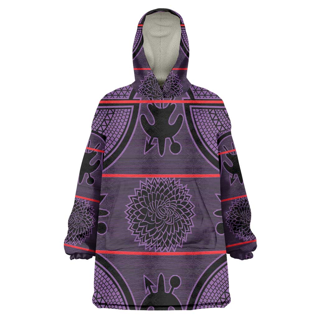 Basotho Blanket Wearable Blanket Hoodie Lesotho Seanamarena Heritage - Violet - African Pride