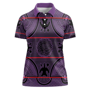 Basotho Blanket Women Polo Shirt Lesotho Seanamarena Heritage - Violet - African Pride
