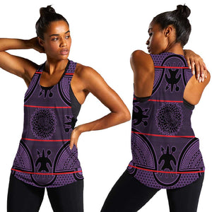 Basotho Blanket Women Racerback Tank Lesotho Seanamarena Heritage - Violet - African Pride
