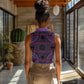 Basotho Blanket Women Sleeveless Polo Shirt Lesotho Seanamarena Heritage - Violet - African Pride