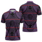 Lesotho Seanamarena Zipper Polo Shirt Basotho Traditional Blanket Style - Violet
