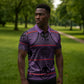 Lesotho Seanamarena Zipper Polo Shirt Basotho Traditional Blanket Style - Violet