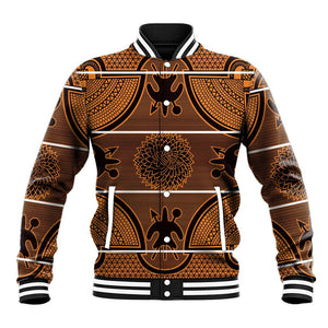 Basotho Blanket Baseball Jacket Lesotho Seanamarena Heritage - Orange - African Pride