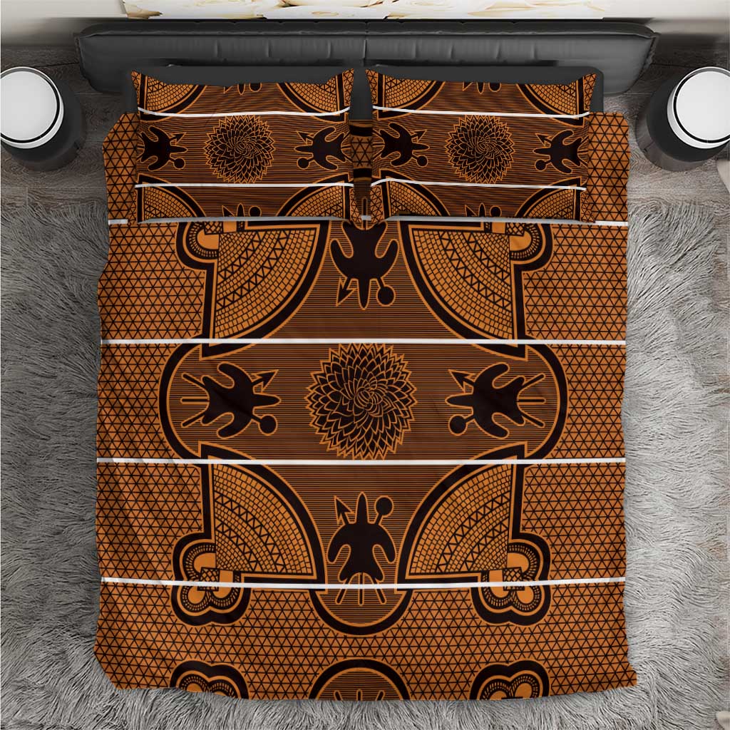 Basotho Blanket Bedding Set Lesotho Seanamarena Heritage - Orange - African Pride