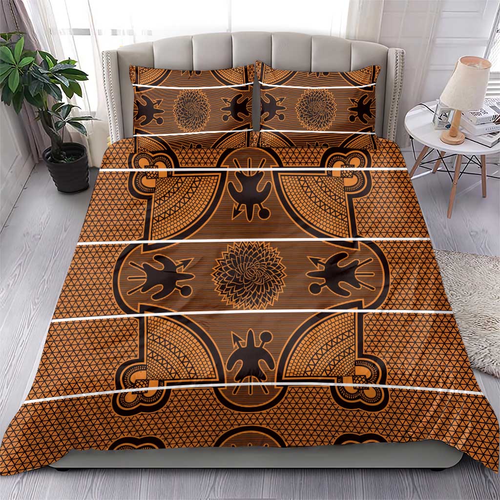 Basotho Blanket Bedding Set Lesotho Seanamarena Heritage - Orange - African Pride