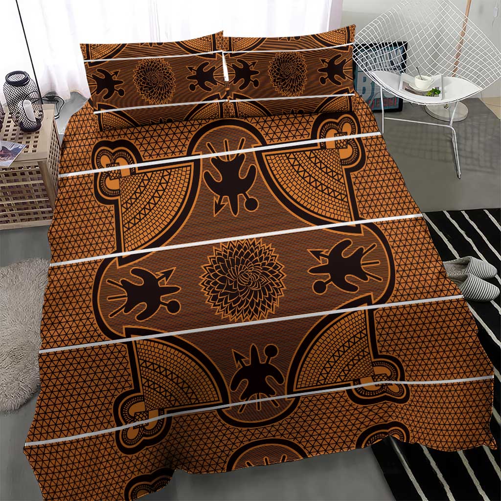Basotho Blanket Bedding Set Lesotho Seanamarena Heritage - Orange - African Pride