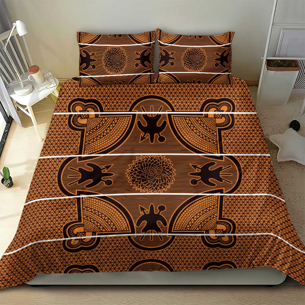 Basotho Blanket Bedding Set Lesotho Seanamarena Heritage - Orange - African Pride