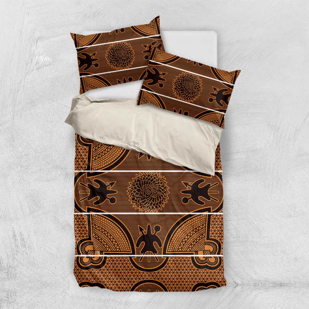 Basotho Blanket Bedding Set Lesotho Seanamarena Heritage - Orange - African Pride