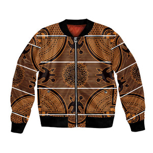 Basotho Blanket Bomber Jacket Lesotho Seanamarena Heritage - Orange - African Pride