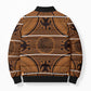 Lesotho Seanamarena Bomber Puffer Jacket Basotho Traditional Blanket Style - Orange